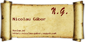 Nicolau Gábor névjegykártya