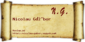 Nicolau Gábor névjegykártya