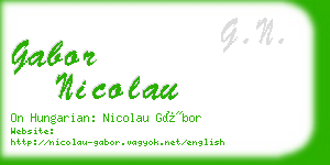 gabor nicolau business card